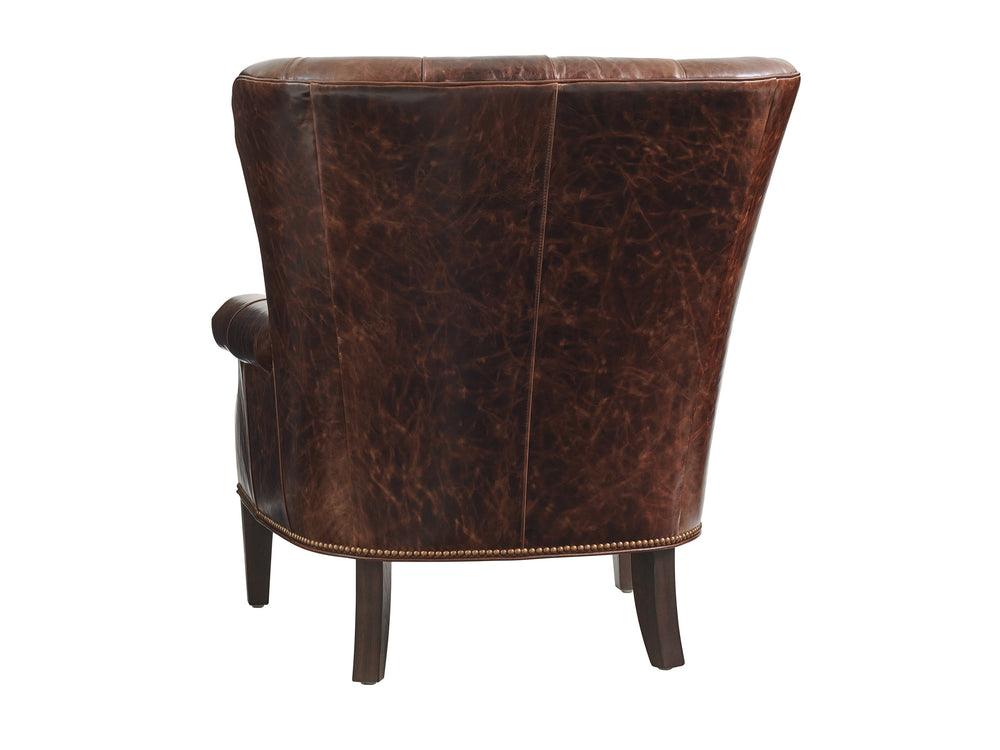 Lexington Atwater Leather Chair - Elegant Walnut Finish With Artisan Metal Bases For Timeless Interior Style   Ll7836-11-40