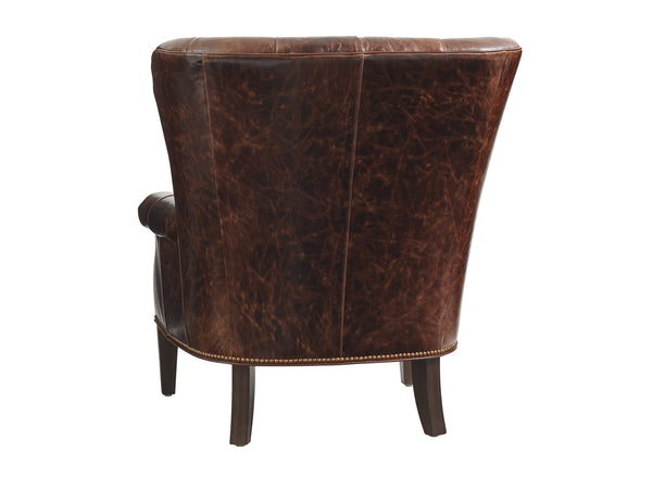 Lexington Atwater Leather Chair - Elegant Walnut Finish With Artisan Metal Bases For Timeless Interior Style   Ll7836-11-40