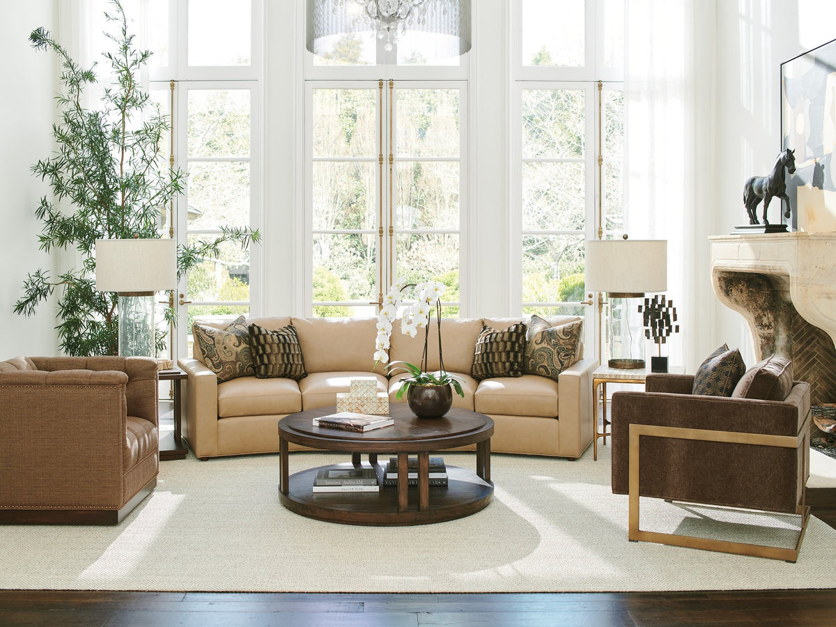 Stinson Round Cocktail Table - Elegant Transitional Design with Walnut