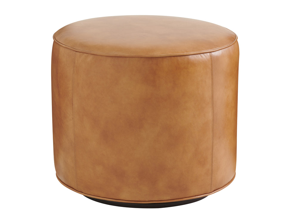 Lexington Waverly Swivel Ottoman - Elegant Walnut Finish With Artisan Metal Base For Modern Transitional Spaces   Ll7941-44sw-40