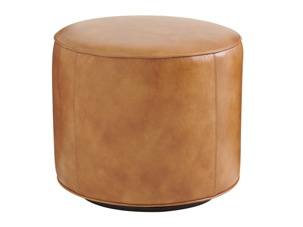 Lexington Waverly Swivel Ottoman - Elegant Walnut Finish With Artisan Metal Base For Modern Transitional Spaces   Ll7941-44sw-40