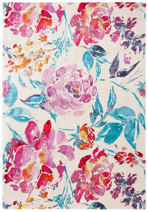 Safavieh Lillian Enchanting Floral Area Rug - Durable, Serene Design For Chic Home Décor And Comfort Ivory ,Rose Polypropylene Pile Lln376a-6