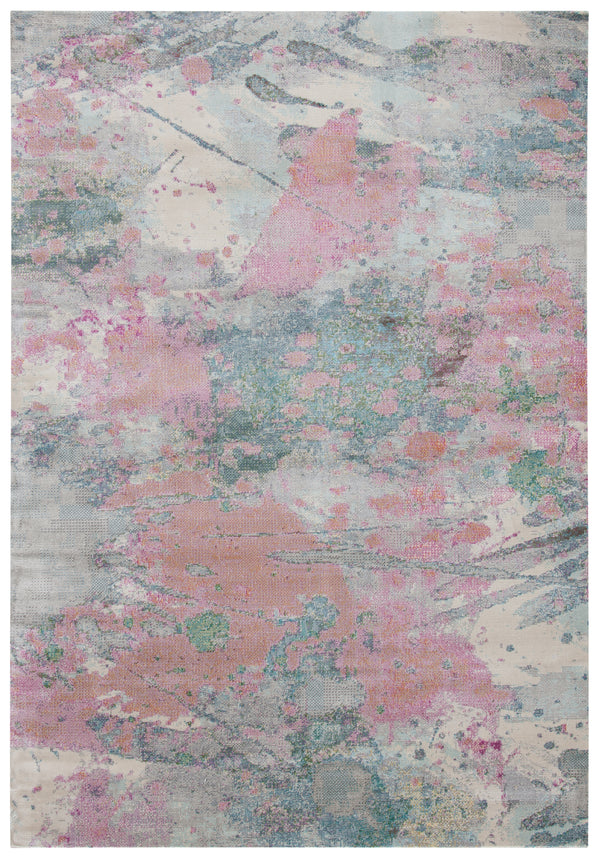 Safavieh Lillian Contemporary Area Rug - Stylish Floral Design, Durable, Oeko-tex Certified For Modern Homes Ivory ,Pink Polypropylene Pile Lln381a-9