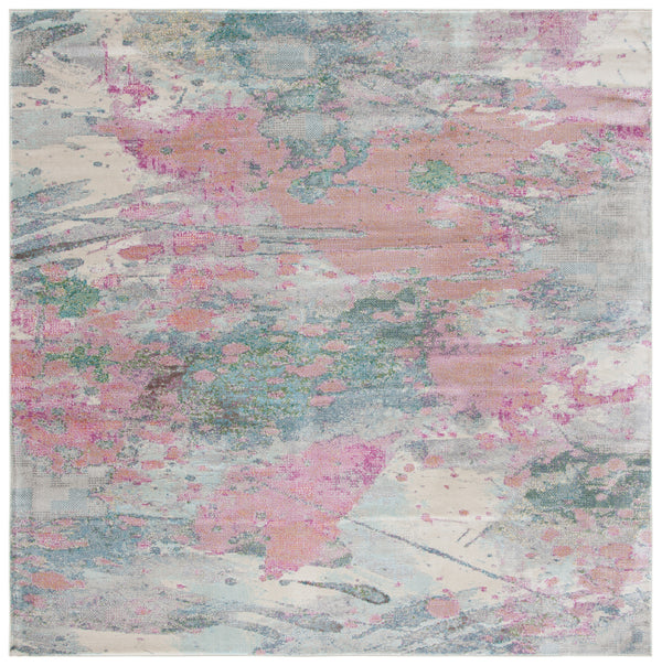 Safavieh Lillian Contemporary Area Rug - Stylish Floral Design, Durable, Oeko-tex Certified For Modern Homes Ivory ,Pink Polypropylene Pile Lln381a-9