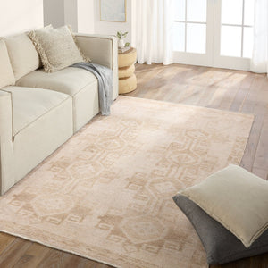 Jaipur Living Lumal Barine Lml01 Powerloomed Machinemade 100% Polyester Traditional Medallion Indoor Rug Tan, Cream 100% Polyester, Recycled Misc Fibers Rug160165