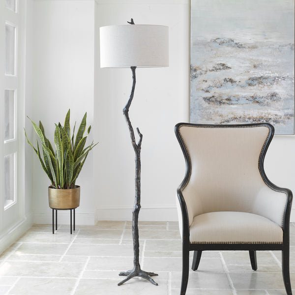 Uttermost Spruce Rustic Floor Lamp 30063 CASTING IRON, FABRIC