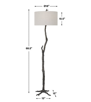 Uttermost Spruce Rustic Floor Lamp 30063 CASTING IRON, FABRIC