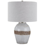 Uttermost Poul Crackled Table Lamp 30053-1 STEEL, CERAMIC, FABRIC