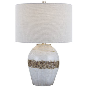 Uttermost Poul Crackled Table Lamp 30053-1 STEEL, CERAMIC, FABRIC