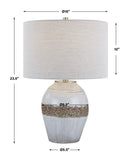 Uttermost Poul Crackled Table Lamp 30053-1 STEEL, CERAMIC, FABRIC