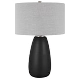 Uttermost Twilight Satin Black Table Lamp 30058-1 STEEL,CERAMIC, FABRIC