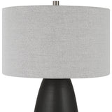 Uttermost Twilight Satin Black Table Lamp 30058-1 STEEL,CERAMIC, FABRIC