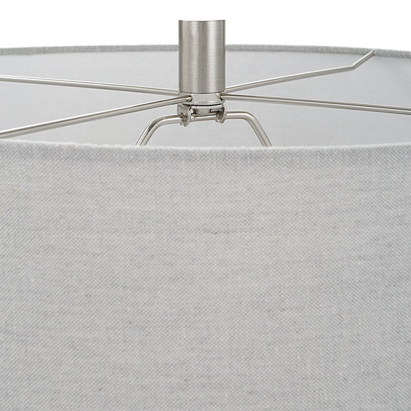 Uttermost Twilight Satin Black Table Lamp 30058-1 STEEL,CERAMIC, FABRIC