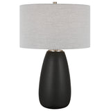 Uttermost Twilight Satin Black Table Lamp 30058-1 STEEL,CERAMIC, FABRIC