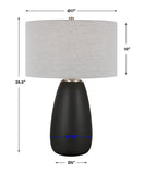 Uttermost Twilight Satin Black Table Lamp 30058-1 STEEL,CERAMIC, FABRIC