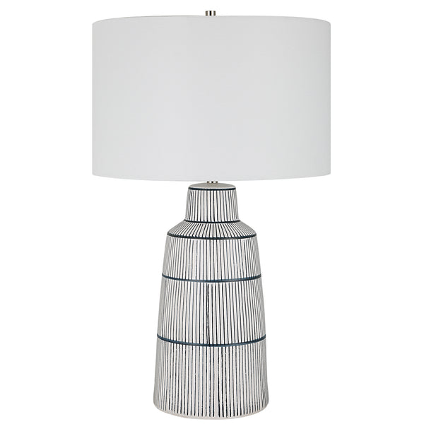 Uttermost Breton Nautical Stripe Table Lamp 30059-1 STEEL, CERAMIC, FABRIC
