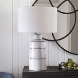 Uttermost Breton Nautical Stripe Table Lamp 30059-1 STEEL, CERAMIC, FABRIC