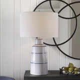 Uttermost Breton Nautical Stripe Table Lamp 30059-1 STEEL, CERAMIC, FABRIC