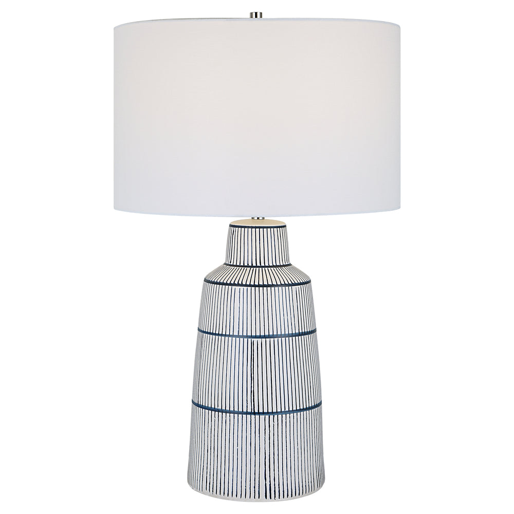 Uttermost Breton Nautical Stripe Table Lamp 30059-1 STEEL, CERAMIC, FABRIC