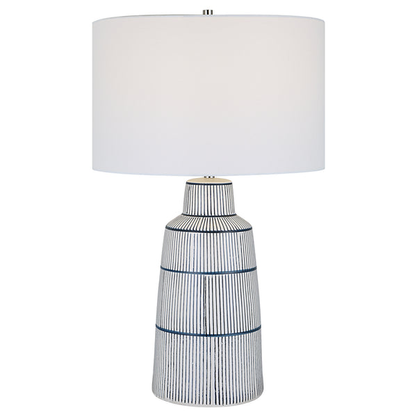 Uttermost Breton Nautical Stripe Table Lamp 30059-1 STEEL, CERAMIC, FABRIC