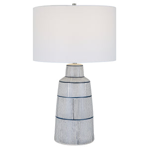 Uttermost Breton Nautical Stripe Table Lamp 30059-1 STEEL, CERAMIC, FABRIC