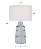 Uttermost Breton Nautical Stripe Table Lamp 30059-1 STEEL, CERAMIC, FABRIC