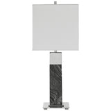 Uttermost Pilaster Black Marble Table Lamp 30060-1 STEEL,MARBLE,FABRIC