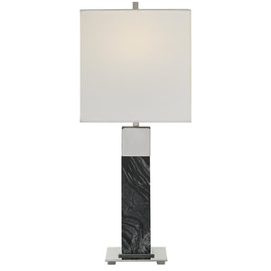 Uttermost Pilaster Black Marble Table Lamp 30060-1 STEEL,MARBLE,FABRIC