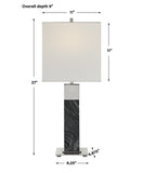 Uttermost Pilaster Black Marble Table Lamp 30060-1 STEEL,MARBLE,FABRIC