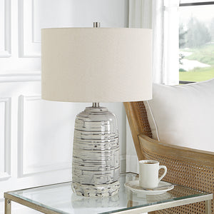 Uttermost Cyclone Ivory Table Lamp 30069-1 CERAMIC, IRON, FABRIC
