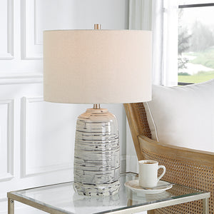 Uttermost Cyclone Ivory Table Lamp 30069-1 CERAMIC, IRON, FABRIC