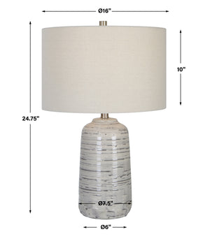 Uttermost Cyclone Ivory Table Lamp 30069-1 CERAMIC, IRON, FABRIC