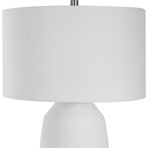 Uttermost Heir Chalk White Table Lamp 30105-1 STEEL,CERAMIC,FABRIC