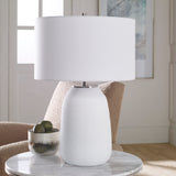 Uttermost Heir Chalk White Table Lamp 30105-1 STEEL,CERAMIC,FABRIC