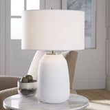 Uttermost Heir Chalk White Table Lamp 30105-1 STEEL,CERAMIC,FABRIC