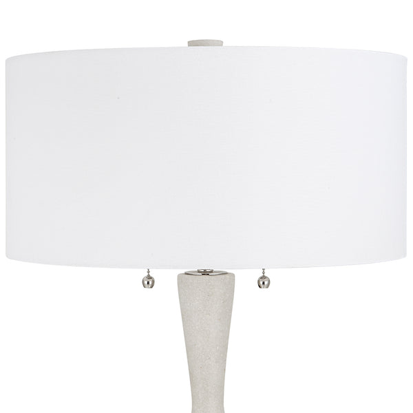 Uttermost Sharma Ivory Stone Table Lamp 30134 IRON,RICE RESIN, LINEN