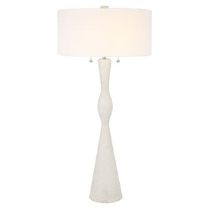 Uttermost Sharma Ivory Stone Table Lamp 30134 IRON,RICE RESIN, LINEN