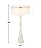 Uttermost Sharma Ivory Stone Table Lamp 30134 IRON,RICE RESIN, LINEN