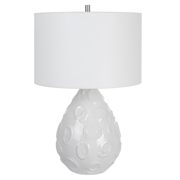 Uttermost Loop White Glaze Table Lamp 30159-1 Steel&ceramic