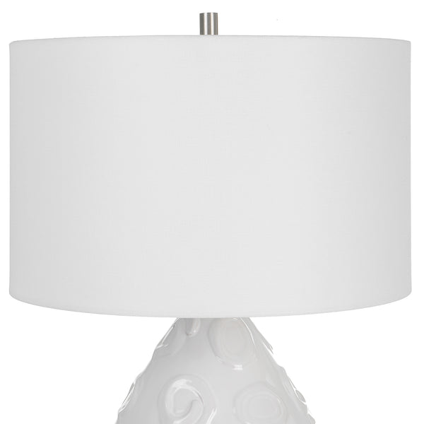 Uttermost Loop White Glaze Table Lamp 30159-1 Steel&ceramic