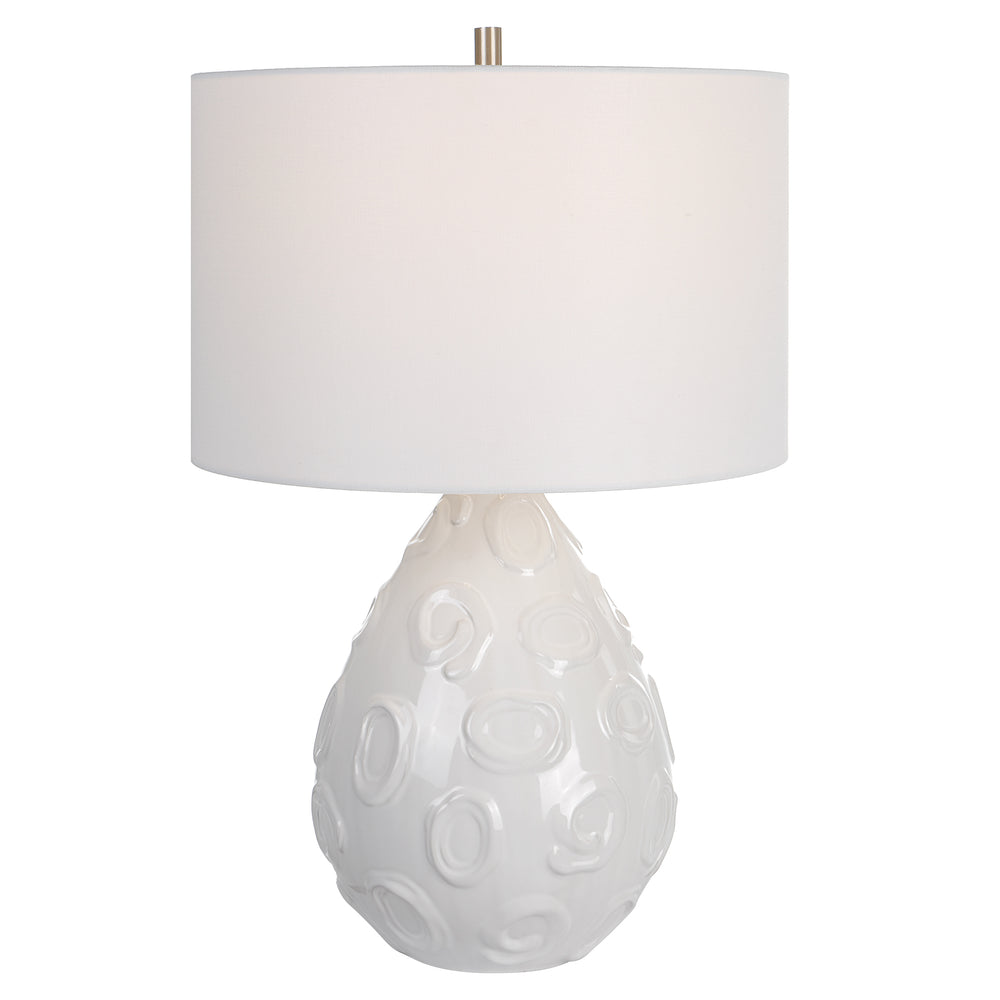 Uttermost Loop White Glaze Table Lamp 30159-1 Steel&ceramic
