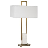 Uttermost Column White Marble Table Lamp 30160 Steel&marble