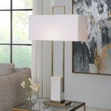 Uttermost Column White Marble Table Lamp 30160 Steel&marble