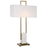 Uttermost Column White Marble Table Lamp 30160 Steel&marble