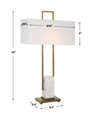 Uttermost Column White Marble Table Lamp 30160 Steel&marble