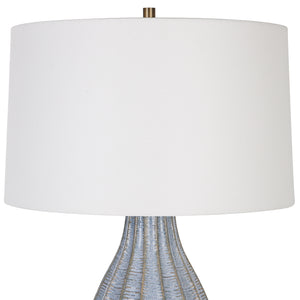 Uttermost Veston Blue Glaze Table Lamp 30161-1 Steel&ceramic