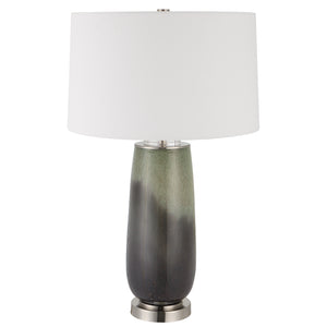Uttermost Campa Gray-Blue Table Lamp 30143 CRYSTAL,GLASS,IRON,FABRIC