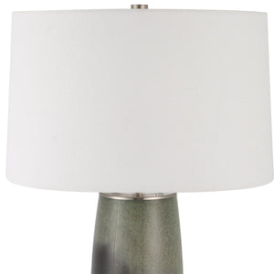Uttermost Campa Gray-Blue Table Lamp 30143 CRYSTAL,GLASS,IRON,FABRIC