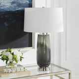 Uttermost Campa Gray-Blue Table Lamp 30143 CRYSTAL,GLASS,IRON,FABRIC