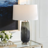 Uttermost Campa Gray-Blue Table Lamp 30143 CRYSTAL,GLASS,IRON,FABRIC